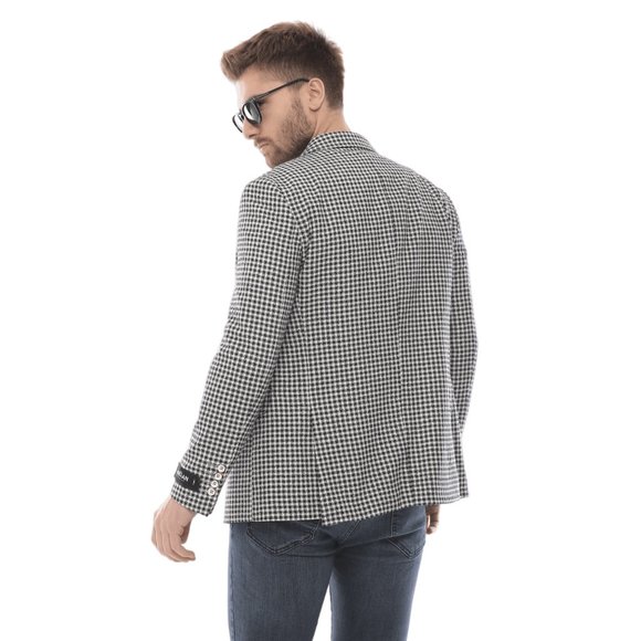 Double Breasted Jacket, Gingham Monochrome by Derman Suits - Picture 3 of 7